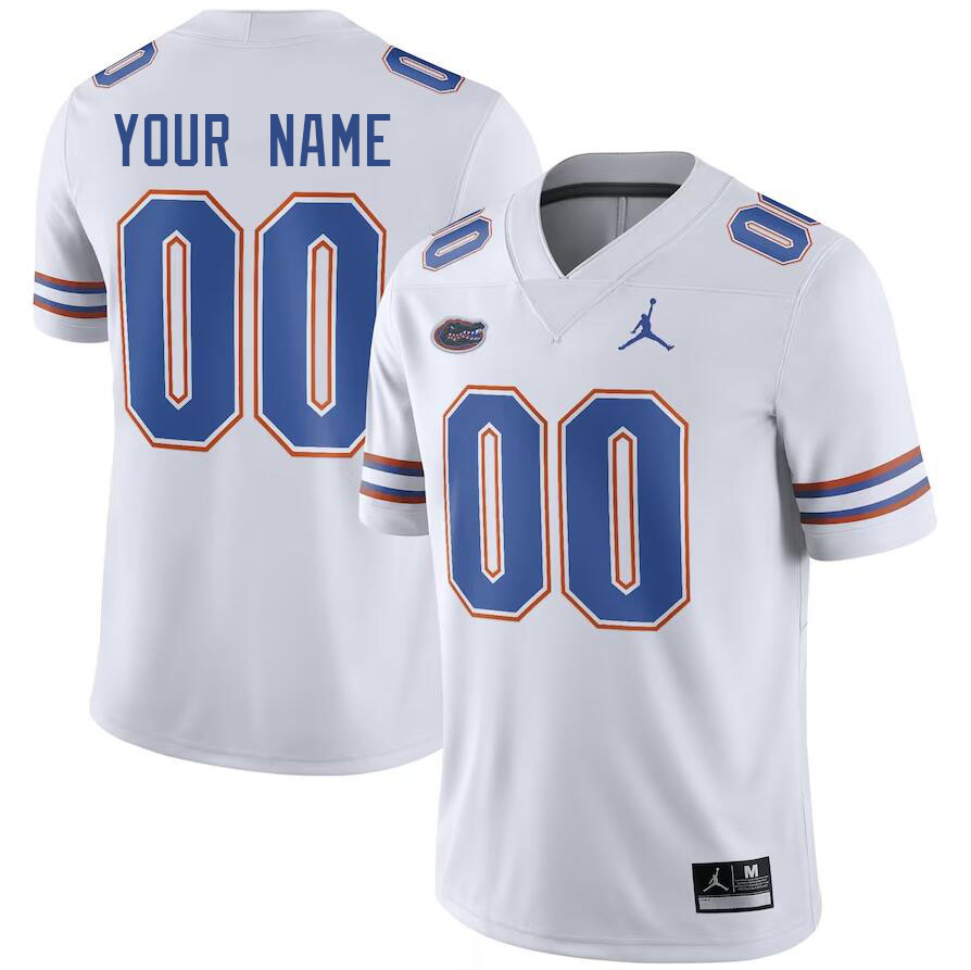 Custom Florida Gators Name And Number College Football Jerseys Stitched-White - Click Image to Close